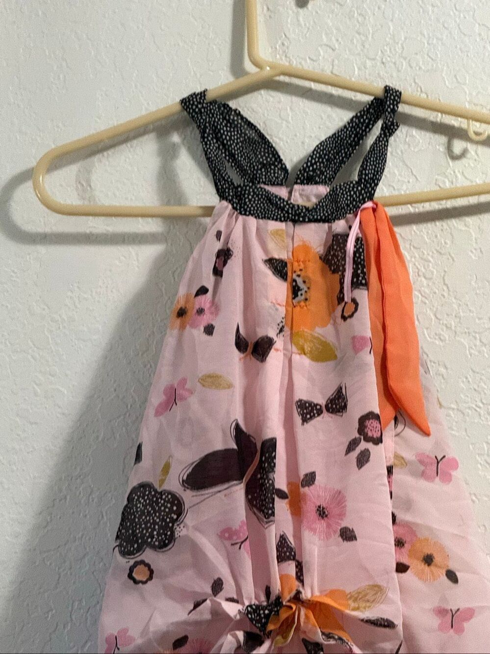 Deux par Deux girl's printed bubble dress in a pink butterfly pattern 7 - Picture 2 of 3